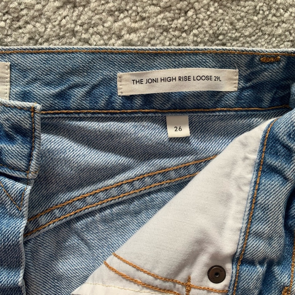 Denim Forum 26 The Joni High Rise Loose from Aritzia, distressed knees - Picture 4 of 4